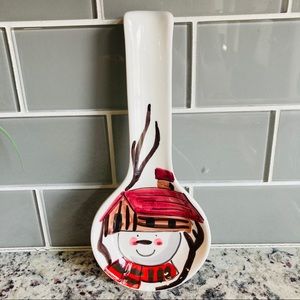 Hand Painted Snowman Spoon Rest